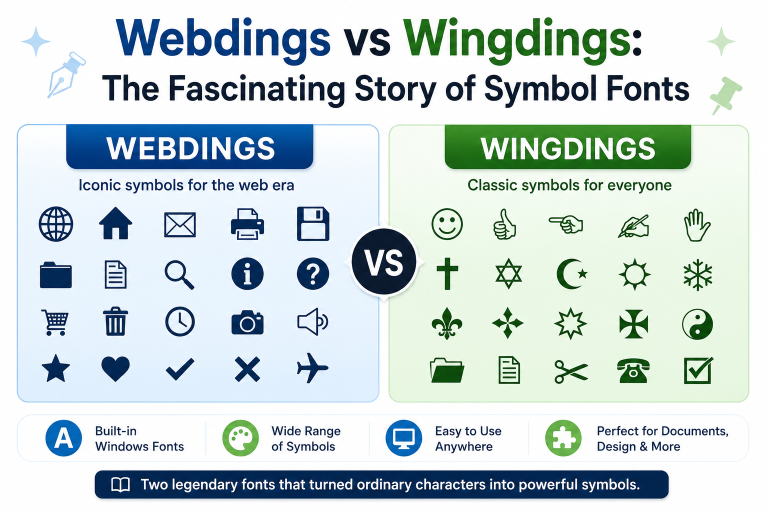 Webdings vs Wingdings